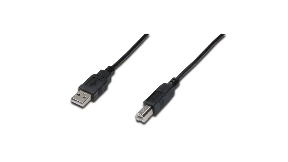 ⁨Connection cable USB 2.0 Type USB A/USB B, M/M black 3m AK-300102-030-S⁩ at Wasserman.eu