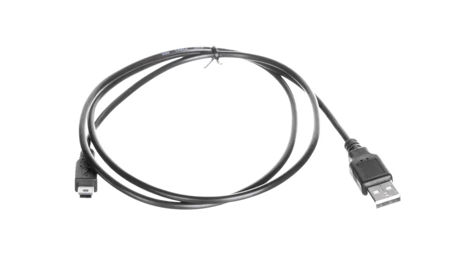 ⁨Kabel połączeniowy miniUSB 2.0 /Canon/ Typ USB A/miniUSB B(5pinów), M/M czarny 1,8m AK-300130-018-S⁩ w sklepie Wasserman.eu