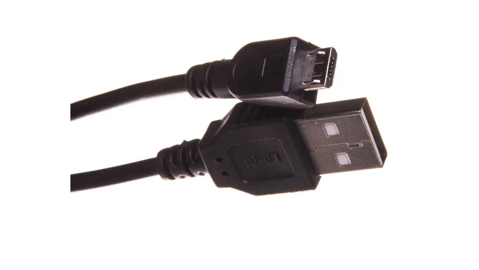 ⁨Kabel połączeniowy microUSB 2.0 Typ USB A/microUSB B, M/M czarny 1,8m AK-300127-018-S⁩ w sklepie Wasserman.eu