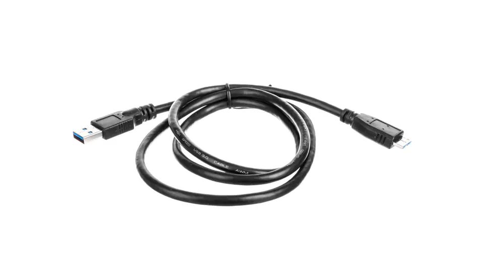⁨Kabel połączeniowy USB 3.0 Typ USB A/microUSB B, M/M czarny 1m AK-300116-010-S⁩ w sklepie Wasserman.eu