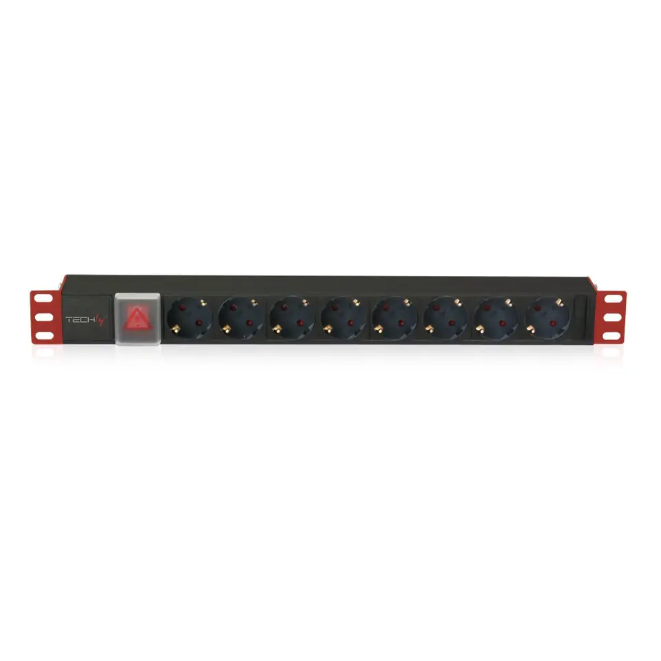 ⁨Techly I-CASE STRIP-81UD power distribution unit (PDU) 8 AC outlet(s) 1U Black, Red⁩ at Wasserman.eu