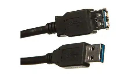 ⁨Extension Cable USB 3.0 SuperSpeed Type USB A/USB A/Z black 3,0m⁩ at Wasserman.eu