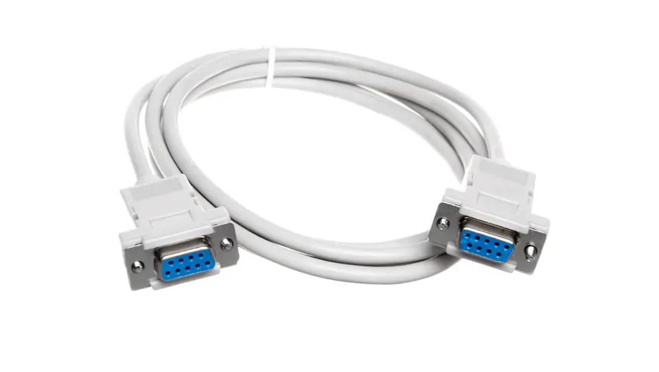 ⁨Kabel połączeniowy RS232 null-modem Typ DSUB9/DSUB9, Ż/Ż beżowy 1,8m AK-610100-018-E⁩ w sklepie Wasserman.eu