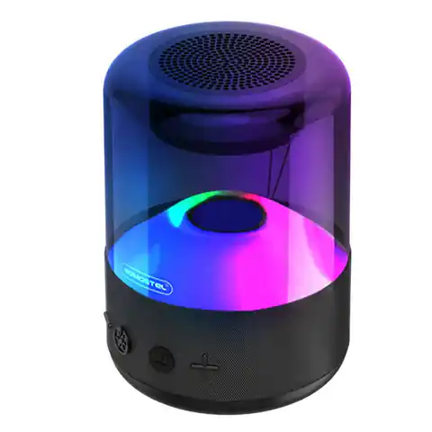 ⁨Głośnik bezprzewodowy Somostel Bluetooth H210 LED RGB AUX TF kolorowy przenośny czarny⁩ w sklepie Wasserman.eu