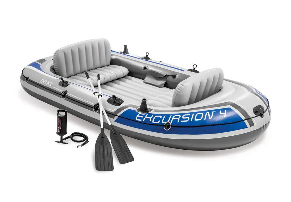 ⁨Ponton Excursion 4 osobowy wędkarski wiosła pompka INTEX 68324⁩ w sklepie Wasserman.eu