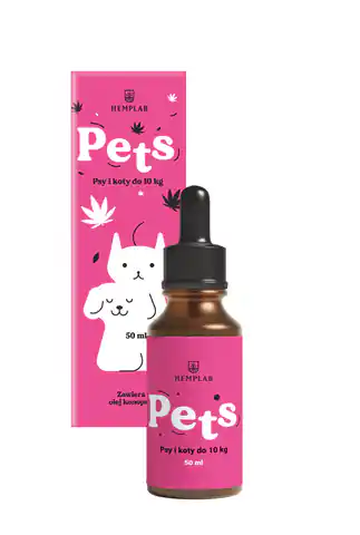 ⁨HEMPLAB PETS Olej dla psów i kotów poniżej 10kg 50ml⁩ w sklepie Wasserman.eu