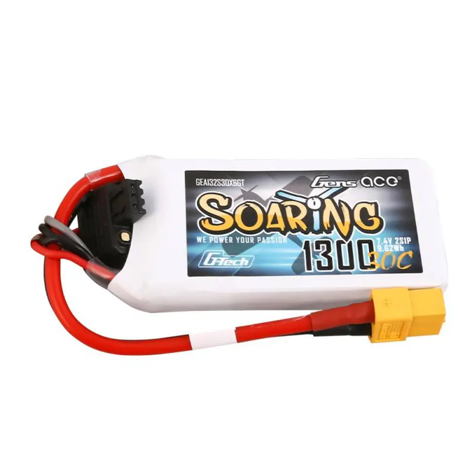 ⁨Akumulator Gens Ace G-Tech Soaring 1300mAh 7.4V 30C 2S1P XT60⁩ w sklepie Wasserman.eu