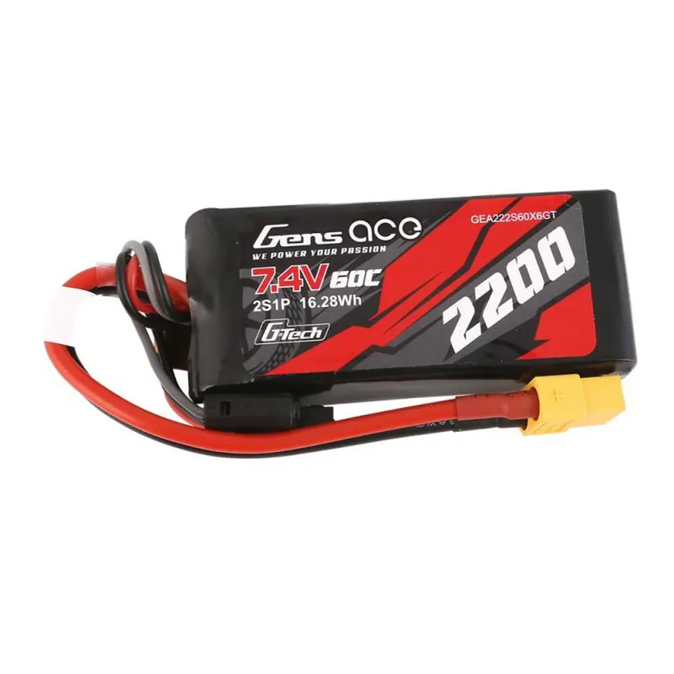 ⁨Akumulator GensAce G-Tech LiPo 2200mAh 7.4V 60C 2S1P XT60⁩ w sklepie Wasserman.eu