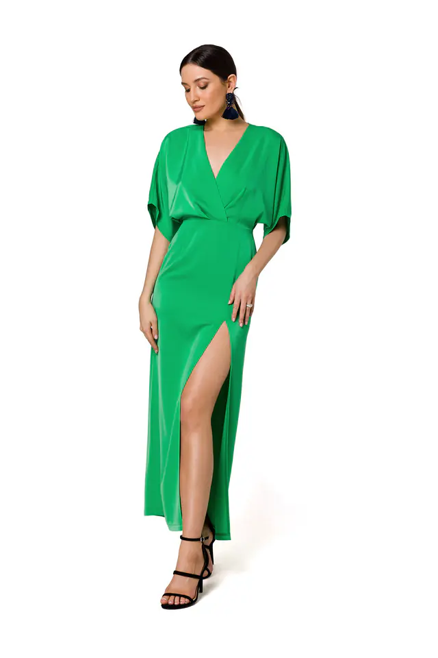 ⁨K163 Sukienka maxi - soczysty zielony (kolor zielony, rozmiar L)⁩ w sklepie Wasserman.eu