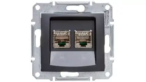 ⁨SEDNA Computer socket double RJ45 cat.6 FTP graphite SDN5000170⁩ at Wasserman.eu