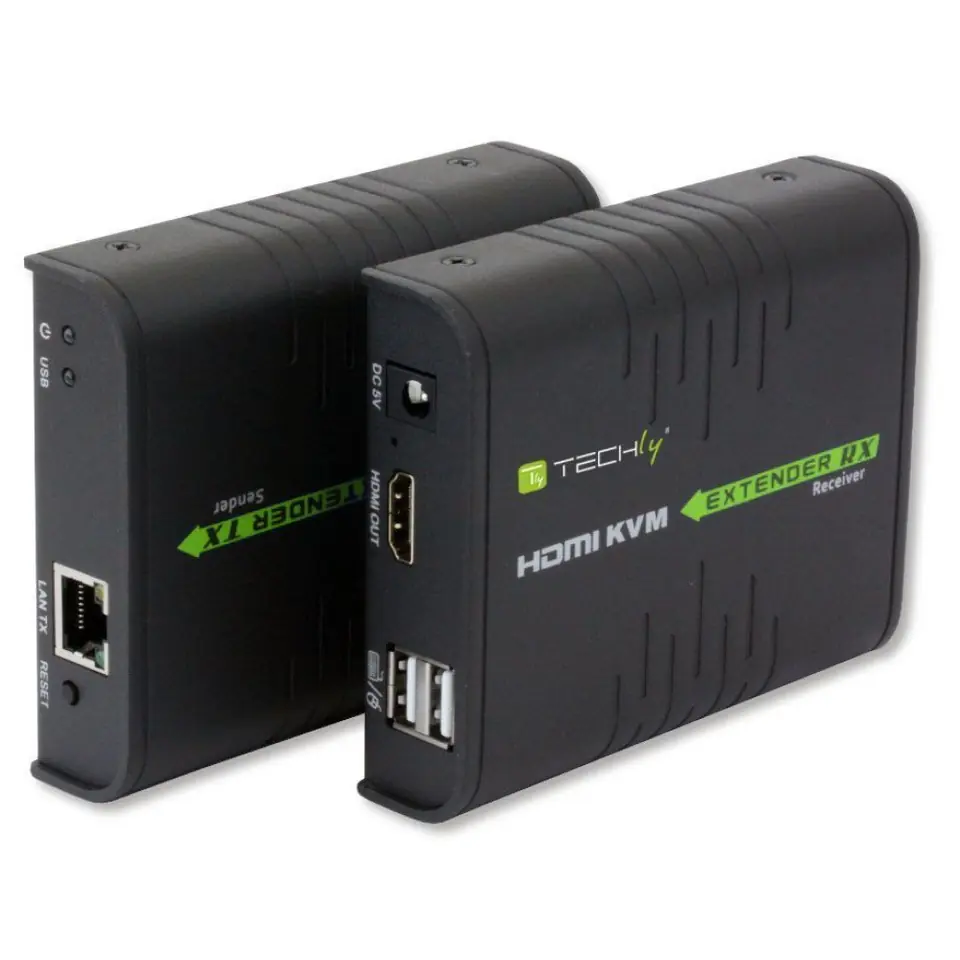 ⁨Techly IDATA HDMI-KVM2 KVM extender Transmitter & receiver⁩ at Wasserman.eu