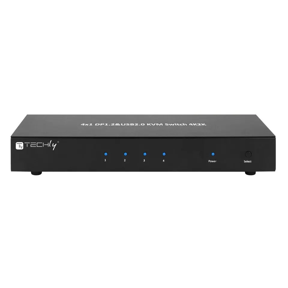 ⁨Techly IDATA DP-KVM4 KVM switch Rack mounting Black⁩ at Wasserman.eu