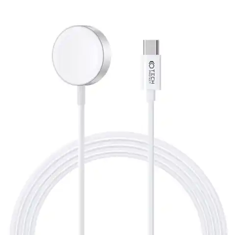 ⁨Magnetyczy Kabel USB-C do Apple Watch 1.2m Tech-Protect Ultraboost biały⁩ w sklepie Wasserman.eu