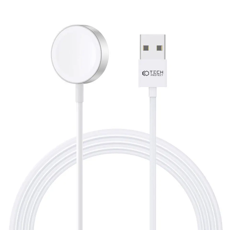 ⁨Magnetyczy Kabel USB do Apple Watch 1.2m Tech-Protect Ultraboost biały⁩ w sklepie Wasserman.eu
