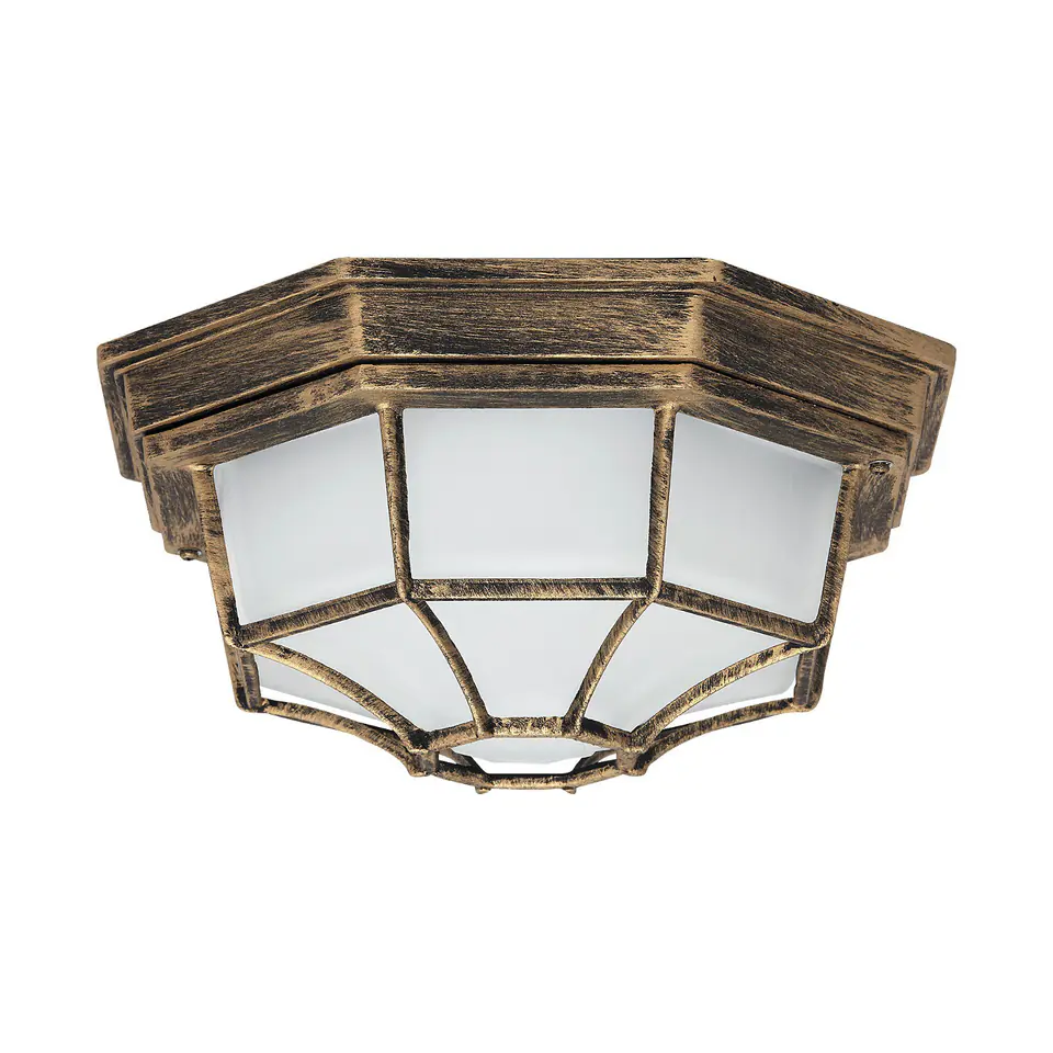 ⁨Lampa zewnętrzna Milano złota ceilingE27 100W IP44 8376⁩ w sklepie Wasserman.eu