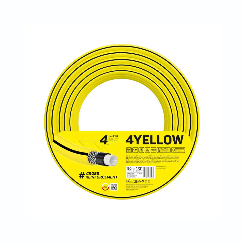 ⁨Wąż ogrodowy Cellfast 4YELLOW 1/2" 50m⁩ w sklepie Wasserman.eu