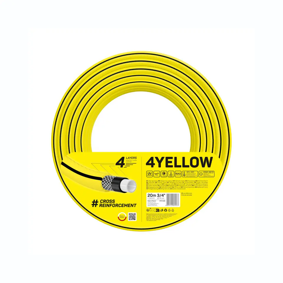 ⁨Wąż ogrodowy Cellfast 4YELLOW 3/4" 20m⁩ w sklepie Wasserman.eu