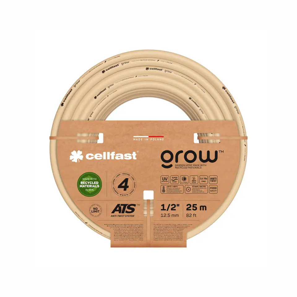 ⁨Wąż ogrodowy Cellfast GROW 1/2" 25 m⁩ w sklepie Wasserman.eu