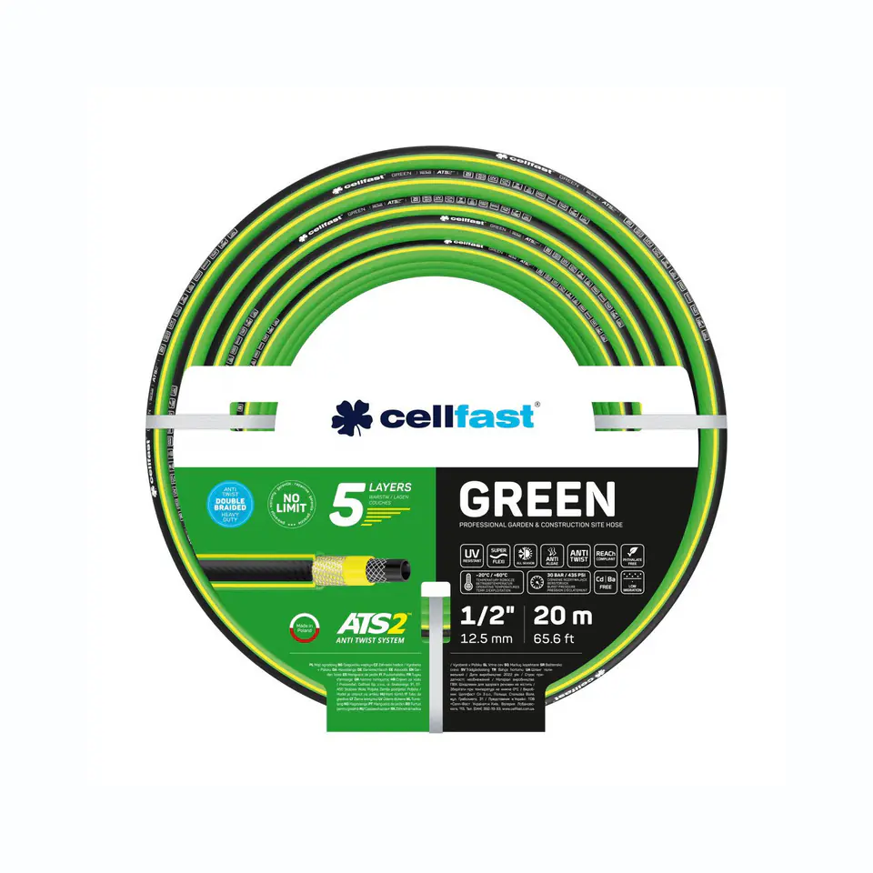 ⁨Wąż ogrodowy Cellfast GREEN 1/2" 20 m⁩ w sklepie Wasserman.eu