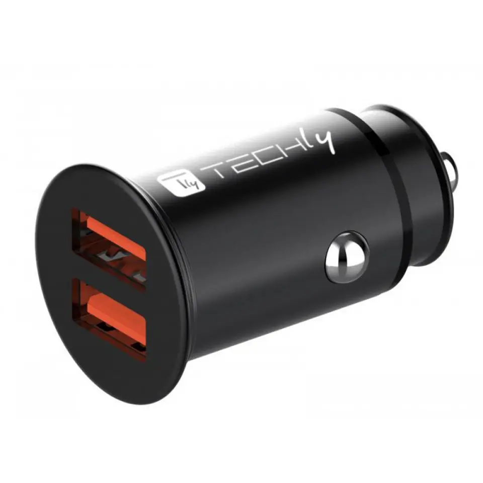 ⁨Ładowarka TECHLY 2x USB Czarny IUSB2-CAR5-AA36W⁩ w sklepie Wasserman.eu