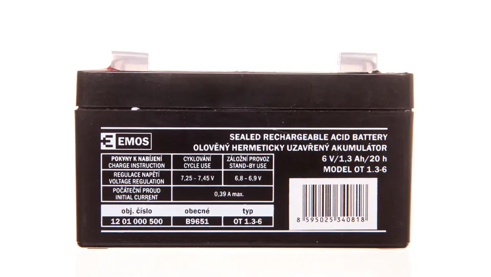 ⁨Akumulator ołowiowy AGM 6V 1,3Ah F4,7 B9651⁩ w sklepie Wasserman.eu