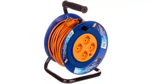 ⁨4-socket drum extension cable 30m H05VV-F 3x1 P19430⁩ at Wasserman.eu