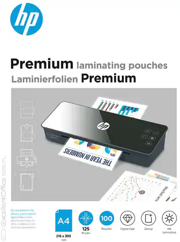 ⁨HP Folia laminacyjna PREMIUM A4 125 mic, 100 szt.⁩ w sklepie Wasserman.eu