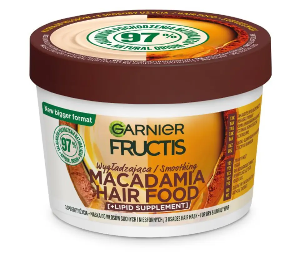 ⁨GAR FRUCTIS HAIR FOOD Maska d/wł.400ml  Macadamia⁩ w sklepie Wasserman.eu