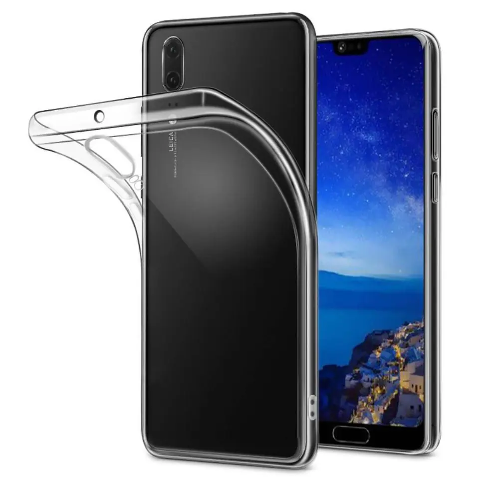 ⁨Etui HUAWEI P20 Back Żel transparentne⁩ w sklepie Wasserman.eu