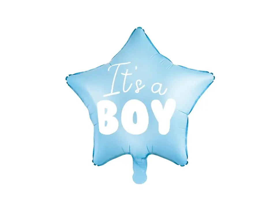 ⁨Balon foliowy "It's a boy" na baby shower gwiazda niebieska 48cm⁩ w sklepie Wasserman.eu