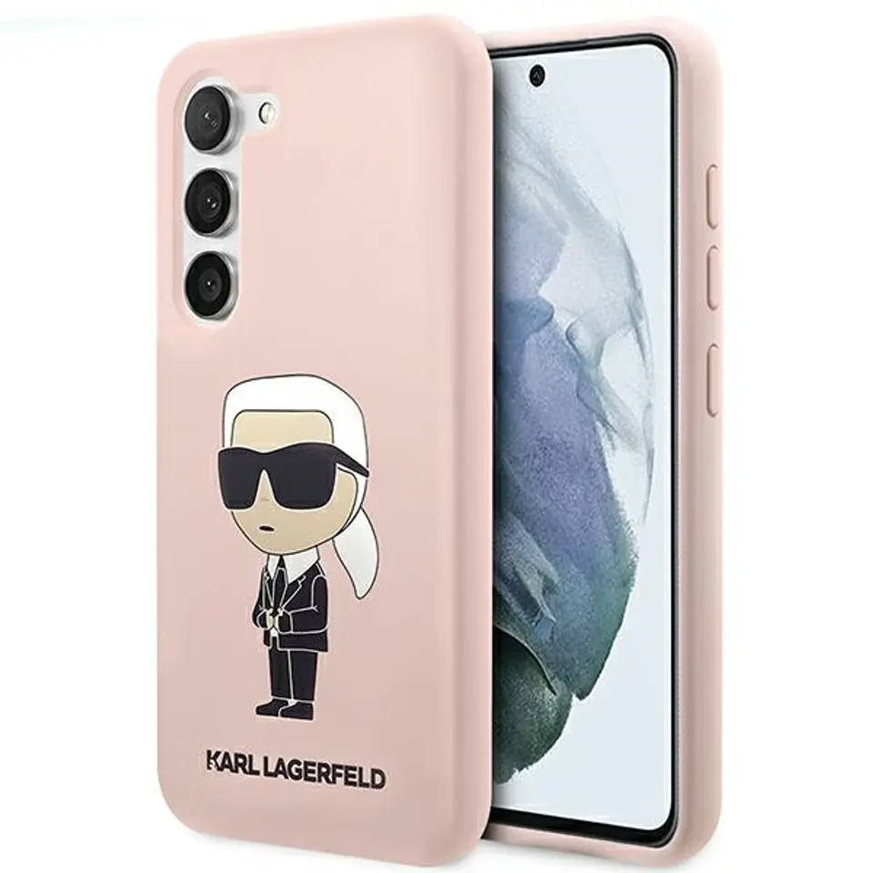 ⁨Karl Lagerfeld KLHCS23MSNIKBCP S23+ S916 hardcase różowy/pink Silicone Ikonik⁩ w sklepie Wasserman.eu