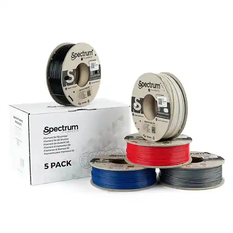⁨Spectrum 3D filament, ASA 275, 1,75mm, 5x250g, 80749, mix Polar White, Deep Black, Silver Star, Navy Blue, Bloody Red⁩ w sklepie Wasserman.eu