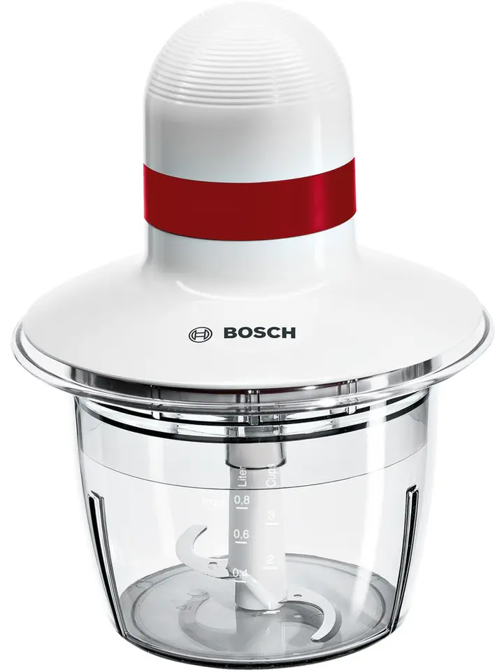 ⁨Bosch MMRP1000 electric food chopper 0.8 L 400 W Red, Transparent, White⁩ at Wasserman.eu