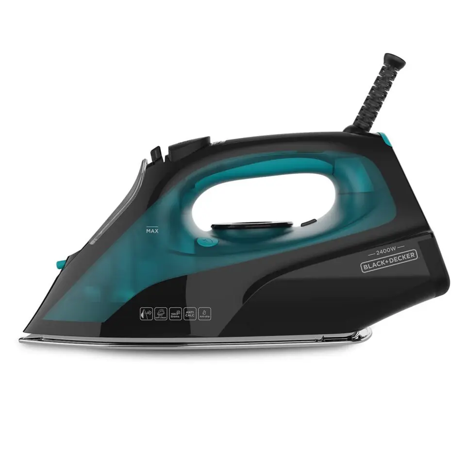 ⁨Żelazko parowe Black+Decker BXIR2403E (2400W; niebieski)⁩ w sklepie Wasserman.eu