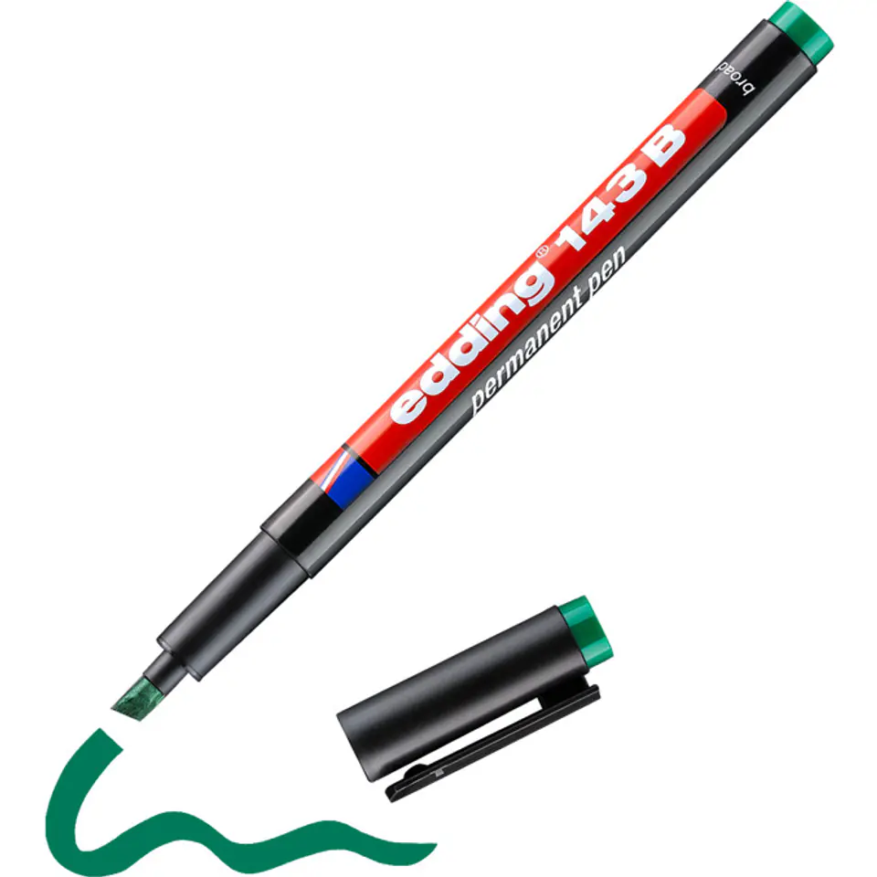 ⁨Marker niezmywalny do folii 1-3mm zielony 143B/004/ZI ED EDDING⁩ w sklepie Wasserman.eu