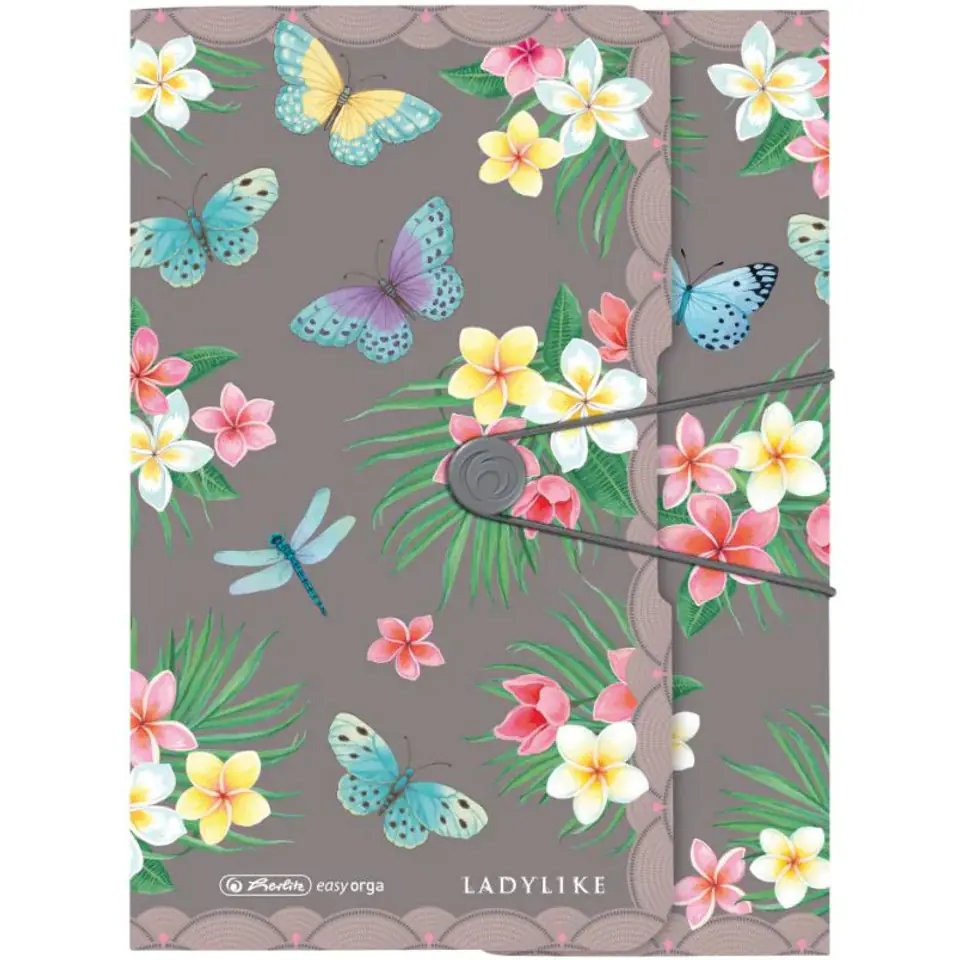 ⁨Teczka rysunkowa A4 PP z gumką LADYLIKE BUTTERFLIES 50044009 HERLITZ⁩ w sklepie Wasserman.eu