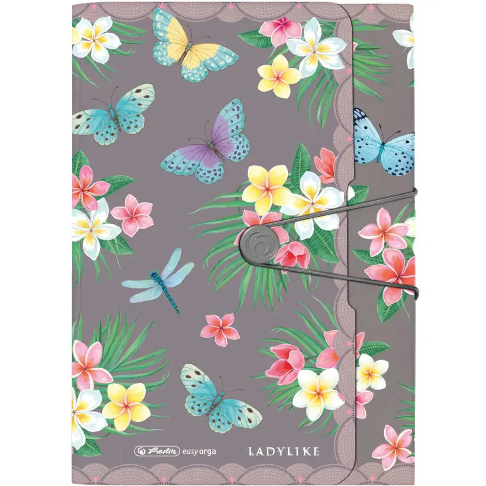⁨Teczka harmonijkowa na dokumenty A4 PP 12 przegródek LADYLIKE BUTTERFLIES 50044023 HERLITZ⁩ w sklepie Wasserman.eu