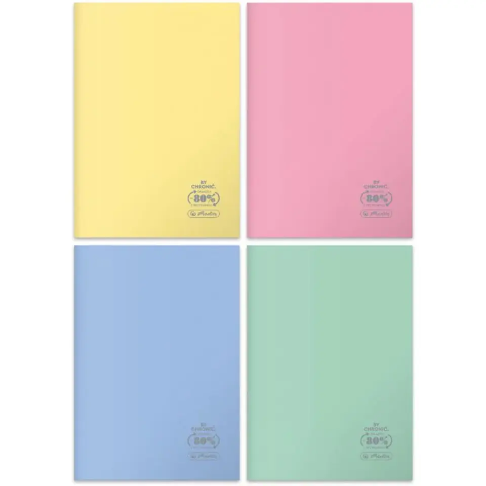 ⁨Zeszyt A4 60k kratka ECO PP PASTEL COLORS 9552753 HERLITZ⁩ w sklepie Wasserman.eu