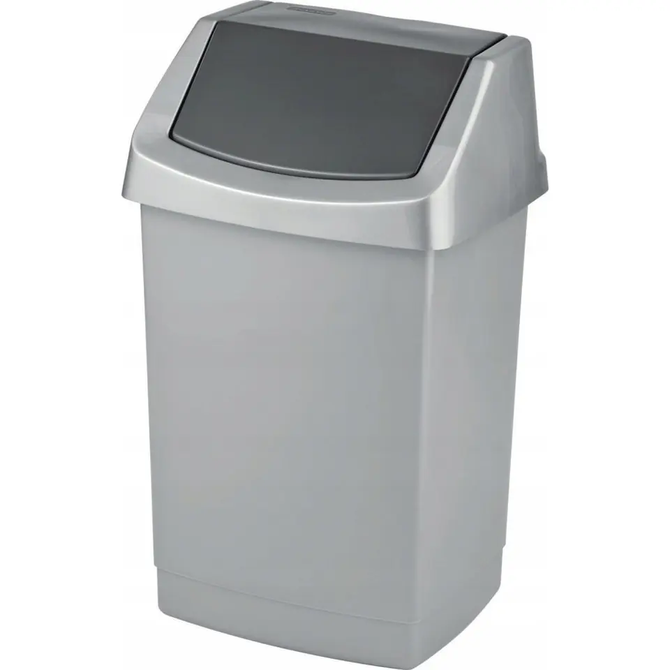 ⁨Kosz na śmieci uchylny 25l CURVER CLICK-IT srebrny/grafit 04044-877-65⁩ w sklepie Wasserman.eu