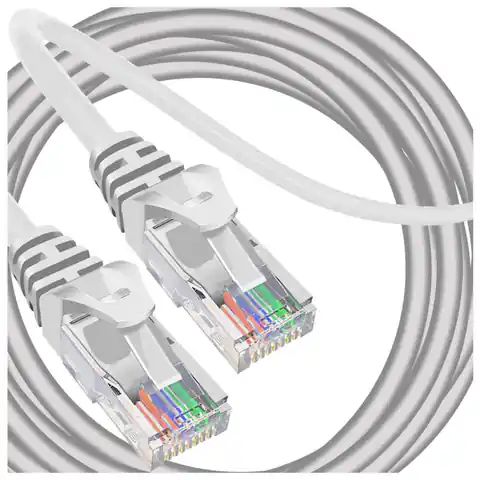 ⁨Kabel przewód sieciowy szybki Skrętka Gold LAN UTP 5E RJ-45 30m internetowy biały⁩ w sklepie Wasserman.eu