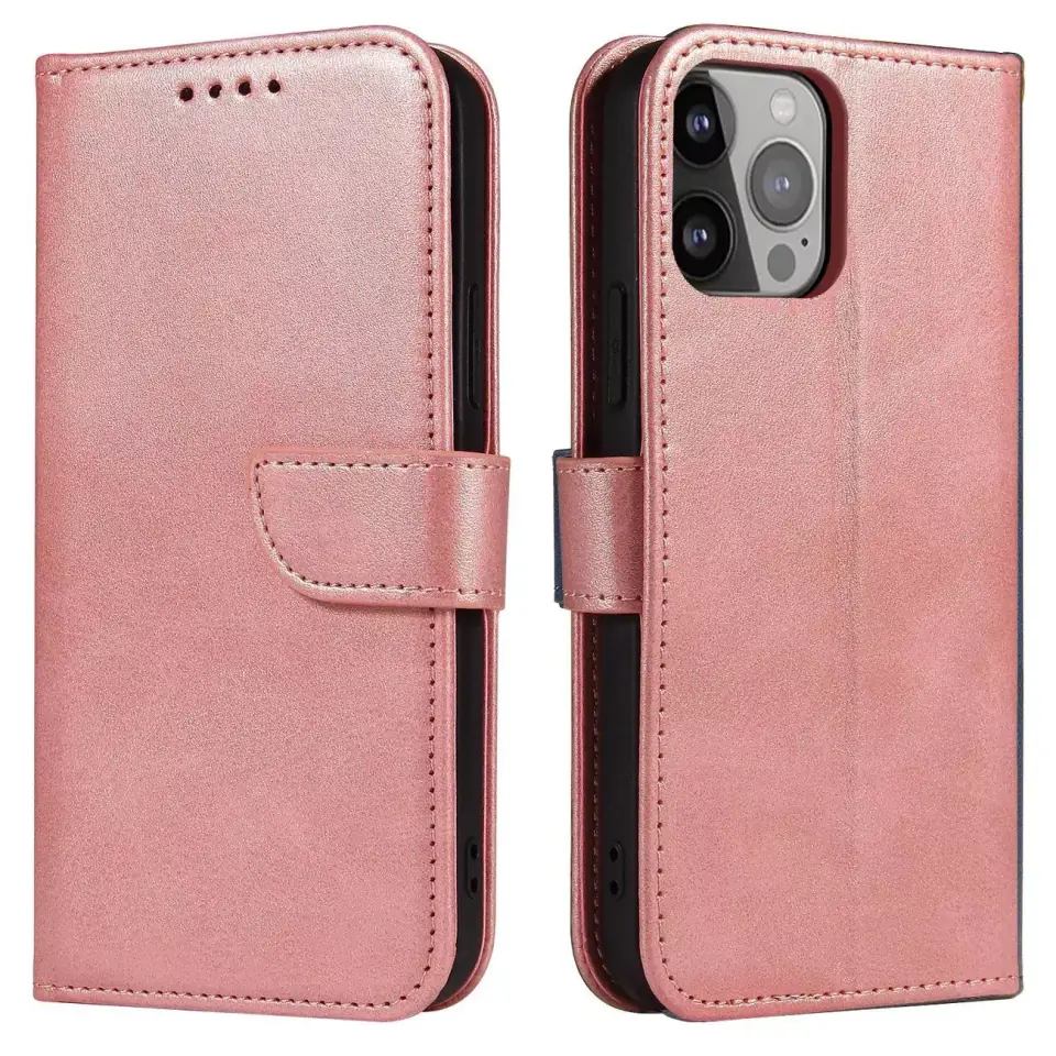 ⁨Magnet Case etui iPhone 14 Pro Max pokrowiec z klapką portfel podstawka różowe⁩ w sklepie Wasserman.eu