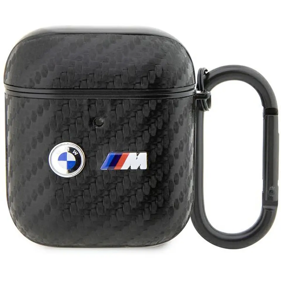 ⁨BMW BMA2WMPUCA2 AirPods 1/2 cover czarny/black Carbon Double Metal Logo⁩ w sklepie Wasserman.eu