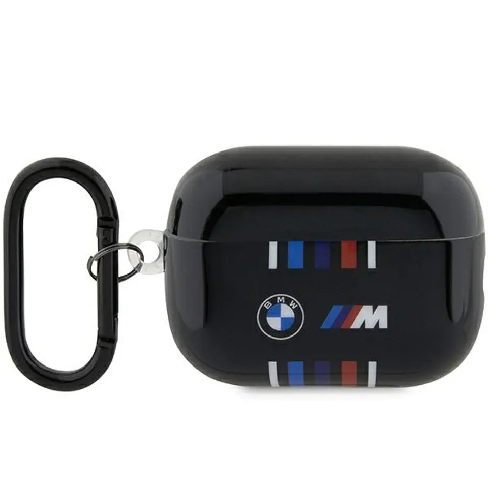 ⁨BMW BMAP222SWTK AirPods Pro 2 gen cover czarny/black Multiple Colored Lines⁩ w sklepie Wasserman.eu