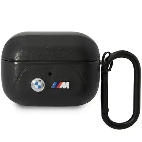 ⁨BMW BMAP22PVTK AirPods Pro cover czarny/black Leather Curved Line⁩ w sklepie Wasserman.eu