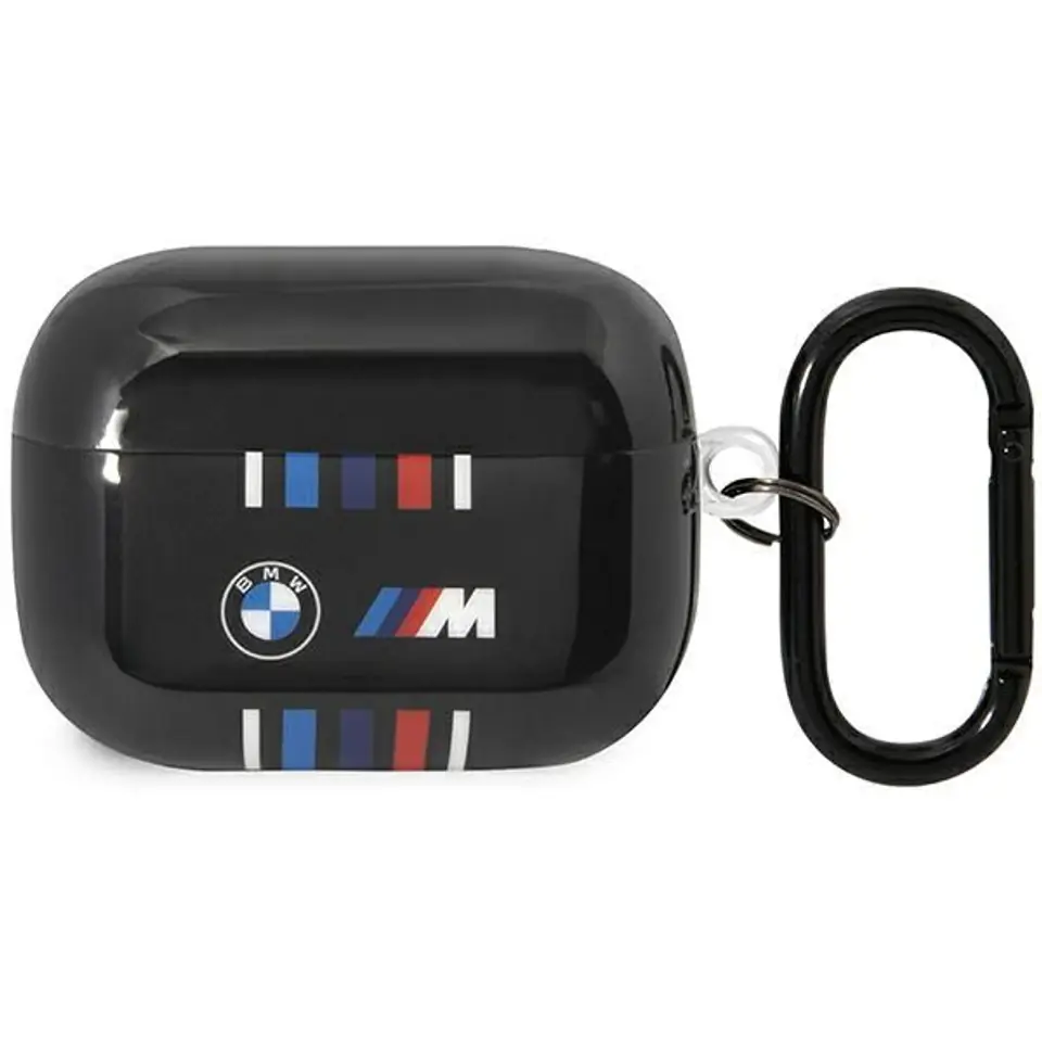 ⁨BMW BMAP22SWTK AirPods Pro cover czarny/black Multiple Colored Lines⁩ w sklepie Wasserman.eu