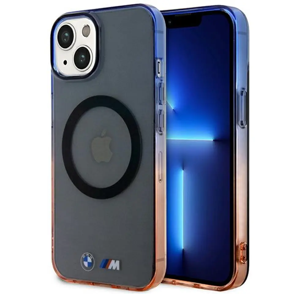 ⁨Etui BMW BMHMP14SHTGE iPhone 14 6.1" szary/grey hardcase Gradient Bumper MagSafe⁩ w sklepie Wasserman.eu