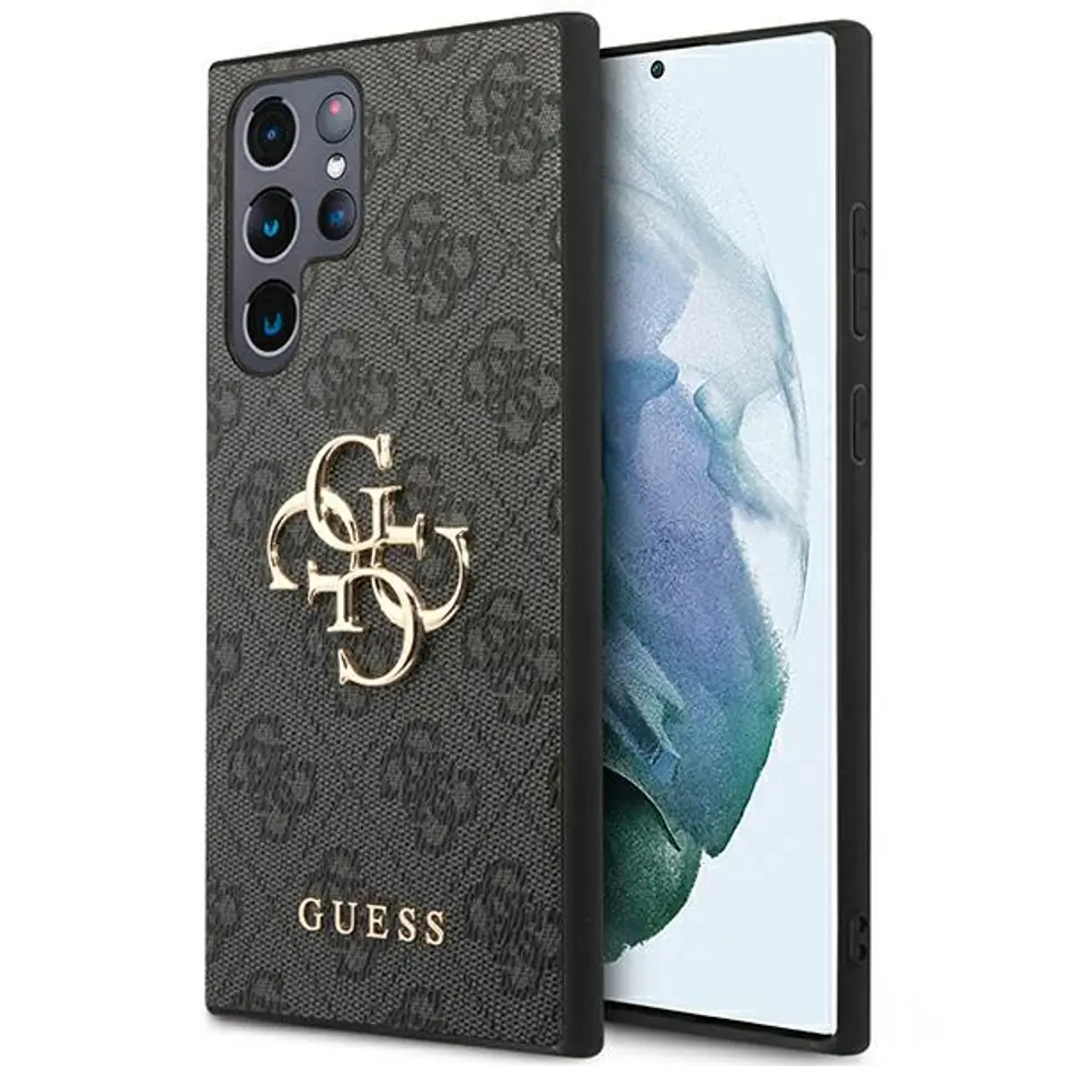 ⁨Guess GUHCS23L4GMGGR S23 Ultra S918 szary/grey hardcase 4G Big Metal Logo⁩ w sklepie Wasserman.eu