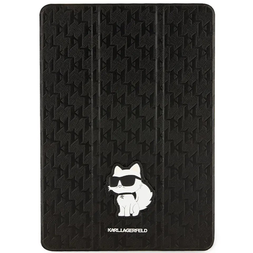 ⁨Karl Lagerfeld KLFC10SAKHPCK iPad 10.2" Folio Magnet Allover Cover czarny/black Saffiano Monogram Choupette⁩ w sklepie Wasserman.eu