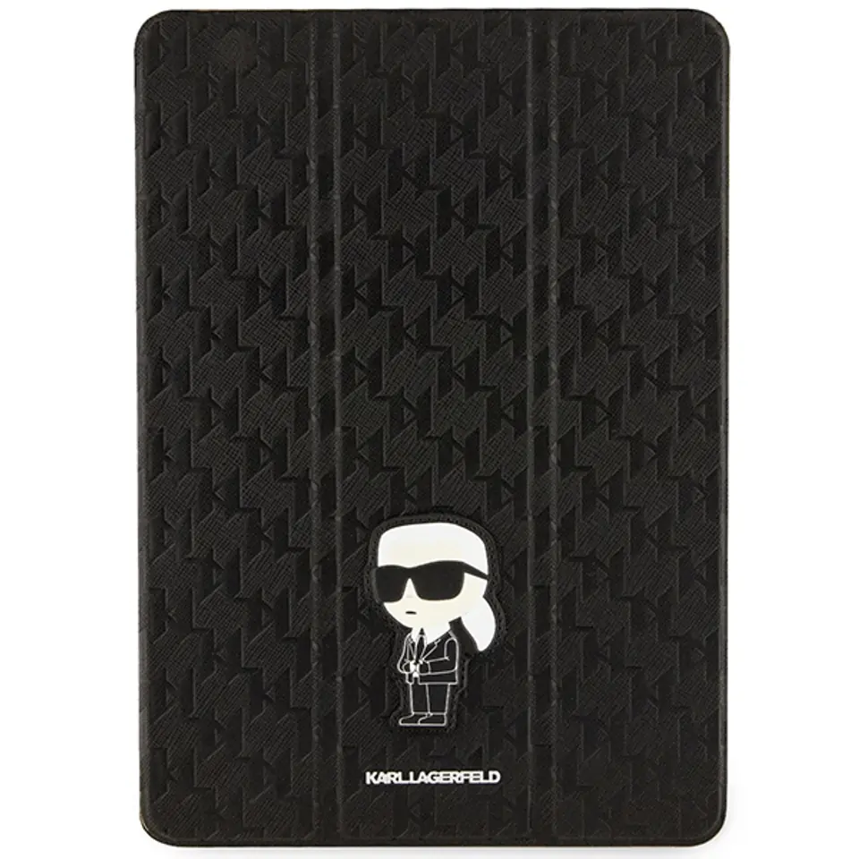 ⁨Karl Lagerfeld KLFC10SAKHPKK iPad 10.2" Folio Magnet Allover Cover czarny/black Saffiano Monogram Ikonik⁩ w sklepie Wasserman.eu