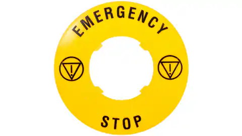⁨Description sign fi 60mm EMERGENCY/STOP LPXAU115⁩ at Wasserman.eu